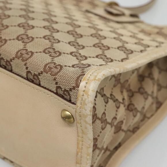 GUCCI GG Canvas Shoulder Bag Beige Gold - Picture 10 of 16